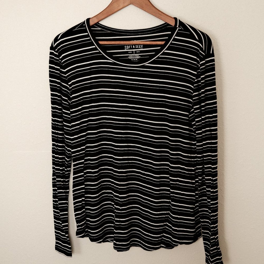 Soft + Sexy AEO Striped Long Sleeve
